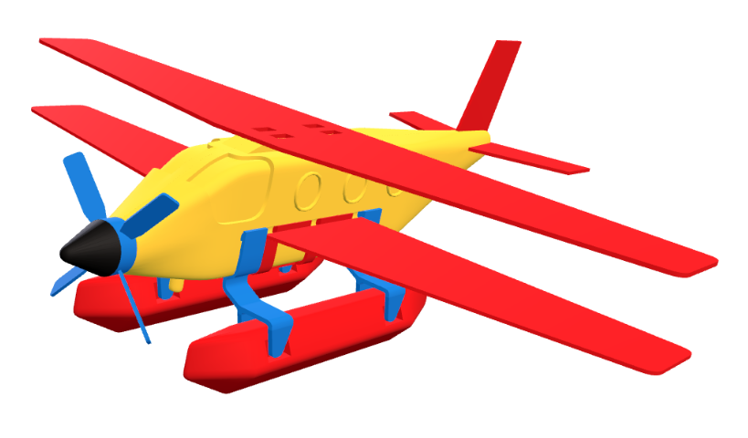 3d puzzle "Single engine biplane hydroplane"